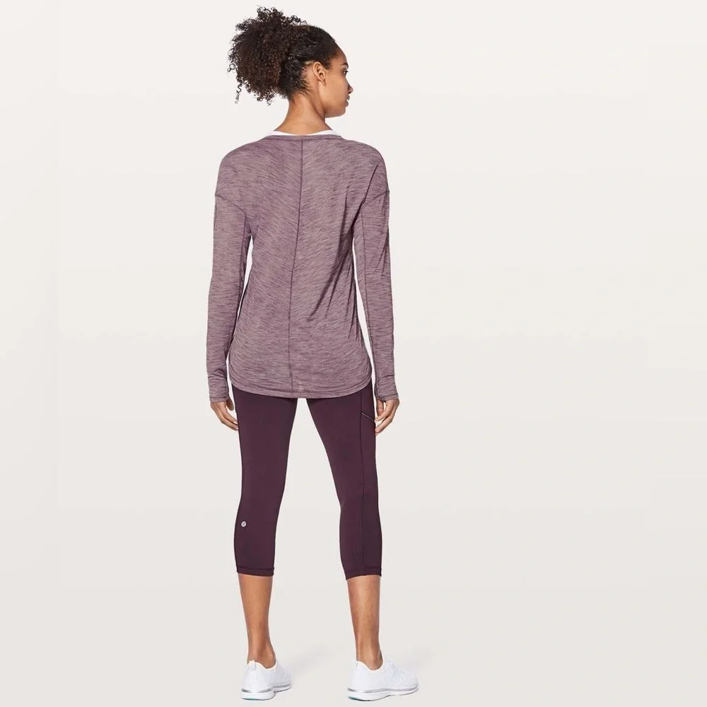 Lululemon Meant To Move Long Sleeve Heathered Foxglove size 6